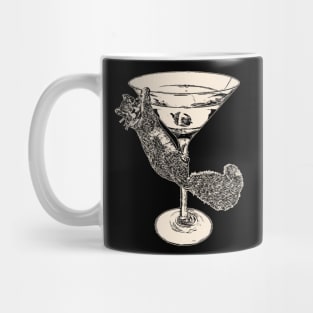 Furry Friend Fiesta Squirrel With Glass, Stylish Statement Tee Extravaganza Mug